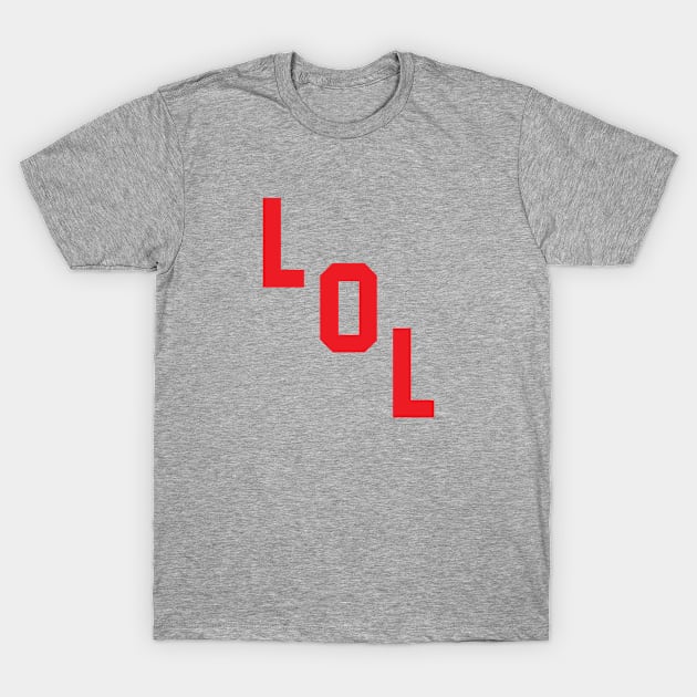 Lol Red Digital Font T-Shirt by Rebus28